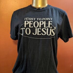 A Black T-shirt That Says I Exist To Point People To Jesus And By Comfort Colors